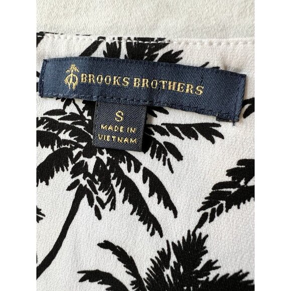 Brooks Brothers Dress White Black Palm Trees SM Beach Cruise Vacation Resort - Picture 3 of 8